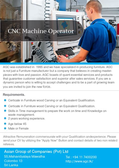 cnc machine jobs in sri lanka|cnc machine operator jobs sri lanka.